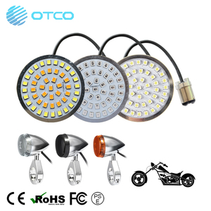 Sturgis 50Mm <strong>Bullet</strong> Style Front Rear 1156 1157 Dual Colors Motorcycle <strong>Led</strong> <strong>Turn</strong> <strong>Signal</strong> Lights for <strong>Harley</strong>