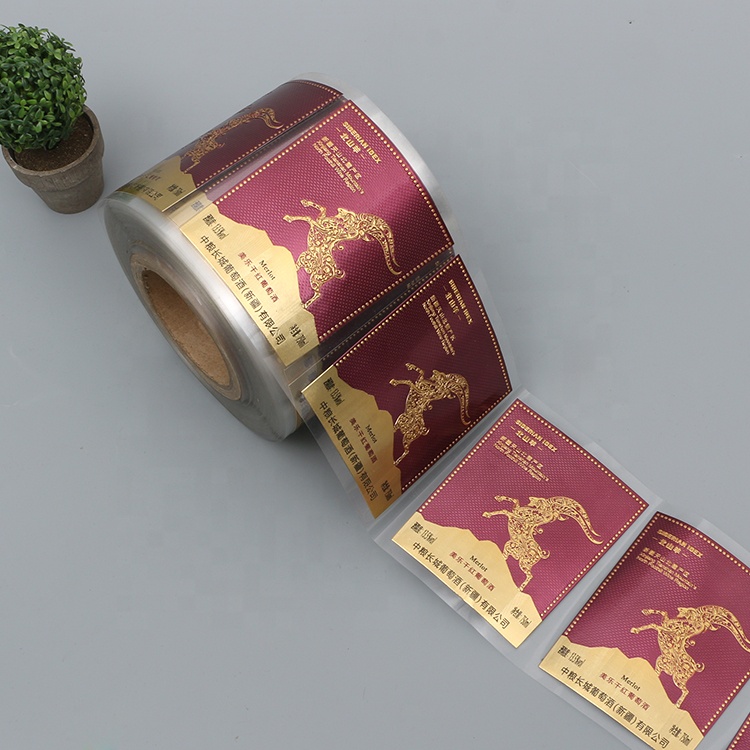 Wholesale Custom Printed Roll Aluminum Metal Embossed Waterproof Eco-friendly Adhesive Stickers for Beverage Wine Beer Labels