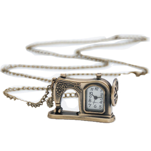 Moda stil özel tasarım DİKİŞ MAKİNESİ şekil kuvars cep saati özel Retro izle - Product Image 6