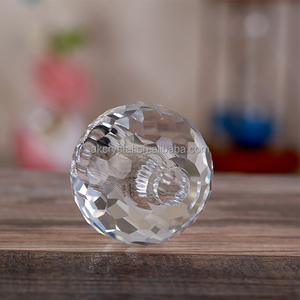 Accessoire d'éclairage en gros : <span class=keywords><strong>Boule</strong></span> de cristal transparente à facettes <span class=keywords><strong>avec</strong></span> trou, 50, 60, 70, 80 mm - Product Image 3