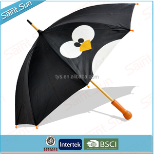 18 "* 8 k manual abierto paraguas mango de madera niños encantadores pingüino - Product Image 1