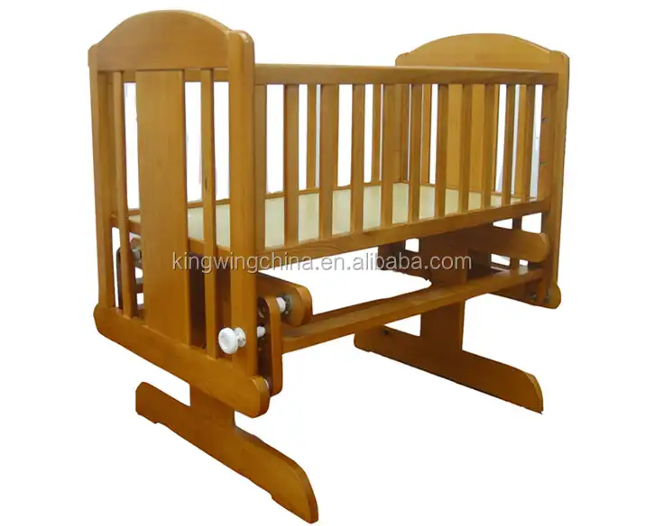 아마존 뜨거운 판매 단단한 나무 아기 어린이 침대 아기 요람 스윙 나무 아기 스윙 침대