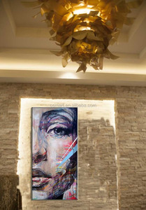 Toile de <span class=keywords><strong>peinture</strong></span> à l'huile de <span class=keywords><strong>visage</strong></span> <span class=keywords><strong>abstrait</strong></span> moderne de haute qualité par l'artiste fait à la main demi-dame Portrait Impression pour la décoration intérieure - Product Image 4