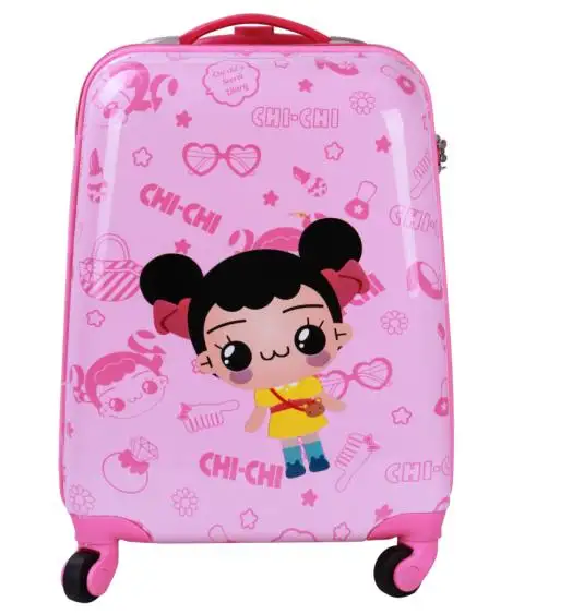 16 Inch waterproof Children printing travel luggage PC kids trolley Bag with wheels for school