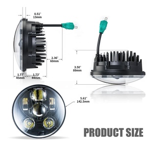 Faro LED de 5 3/4 "aprobado por DOT E-Mark para Harley Davidson Later XL1200C FXDWG FXSTC Dyna FXSTD - Product Image 3