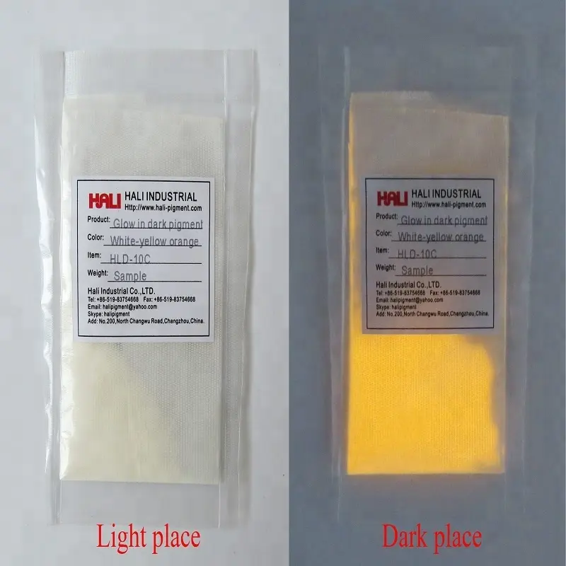 Polvere fotoluminescente fluorescente del pigmento d'ardore in pigmento scuro oggetto: HLD-10C oscurità colore: giallo arancio