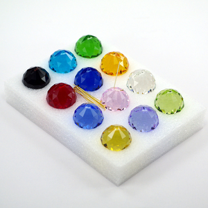 Bán buôn 30mm K9 Pha lê cầu pha lê nhiều màu sắc cao cấp dùng làm đèn chùm, mặt dây treo, 1 bộ 12 màu - Product Image 3
