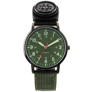 나침반 남성과 나일론 직조 핸드 시계 야외 구조 호루라기 스포츠 시계 Relojes De Cuarzo - Product Image 1