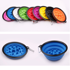 Tempat Makan Anjing, Tempat Makan Anjing, Tempat Makan, Makanan, Air, Interaktif, Perjalanan, Silikon Dapat Dilipat, Mangkuk Anjing, Lambat - Product Image 1