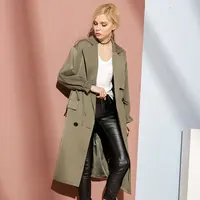 2021 फैशन उच्च गुणवत्ता ठोस रंग महिलाओं खाई कोट