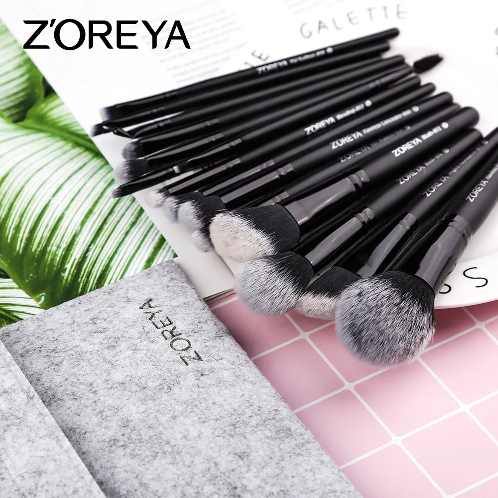 Z'oreya Makeup Brush Set Fashionable Popular Custom Made 3 Set 7-10 Days Nylon