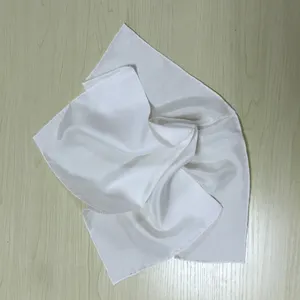 100% murni sutra kosong bandana putih habotai sutra besar syal persegi untuk mewarnai