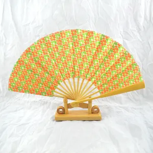Ventilador dobrável de bambu impresso personalizado, preço de fábrica, ventilador em massa para presentes promocionais