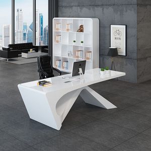 Elegant Office Table <strong>Corner</strong> L Shape <strong>Desk</strong> with Drawer and Bookshelf Acrylic Solid Surface Office <strong>Desk</strong> - Product Image 5