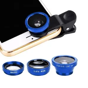 China new 3 in1 mobile Phone Camera Len Kit Wide Angle Fish Eye fisheye Macro Lens With Clip