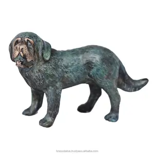 פליז מתכת כלב בעלי החיים פסל עם גימור עתיק עבור מלון קישוט & מתנות מלאכת יד מתנת אוסף פליז פיסול לאסוף