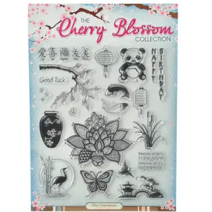 good quality customized cherry blossom clear stamp for promotion magazine gift