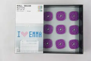 3d mor düğmeleri duvar çıkartma ev sticker