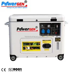 Newly Designed!!! Factory Direct Sale POWERGEN Lift-lid Type 60Hz Silent Diesel Generator 8KVA with Cooling Fan