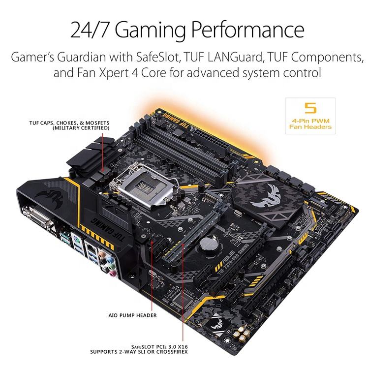 ASUS TUF Z370-PRO GAMING Used ATX Motherboard LGA 1151, Supports