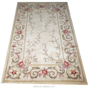 יד מצויץ פרח עיצוב צמר שטיח - Product Image 1