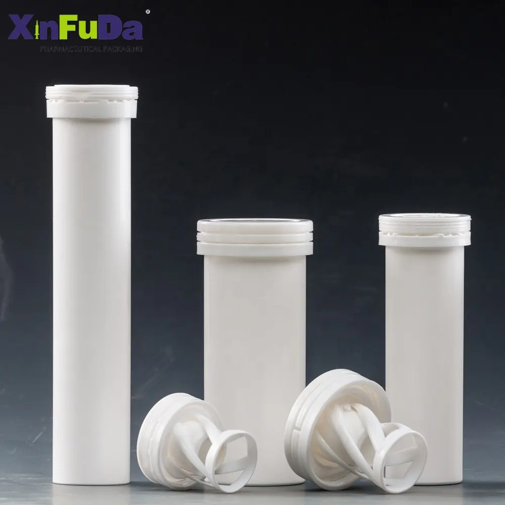 Pharmaceutical healthcare packaging plastic tube cheap empty supplement effervescent tablet bottle with desiccant spring cap