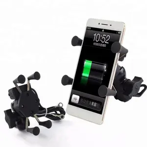 Universal Motorcycle Fiets Gps Telefoon Houder X-Grip Smart Telefoon Oplader Houder