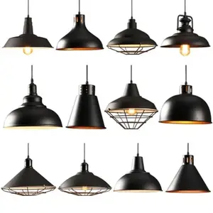 Luminaires suspendus rétros pour Restaurant et Bar, Design de lumières noires, luminaires suspendus industriels antiques