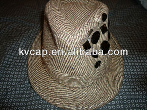 la mode des femmes tweed fedora <span class=keywords><strong>chapeau</strong></span> <span class=keywords><strong>stetson</strong></span> style avec strass - Product Image 1