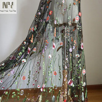 Nanyee Textile Best-Seller Plante Aquatique Floral Brodé Tissu de Tulle Pour La Robe