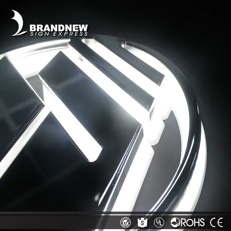 Logo de voiture personnalisé, en acrylique blanc, rétroéclairé led 3d, produit de nouvelle technologie