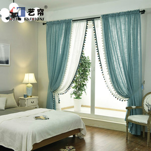 Vente chaude Simple Pur Couleur Et Assombrissant <span class=keywords><strong>Coton</strong></span> <span class=keywords><strong>Lin</strong></span> Rideaux Pour Salon - Product Image 1
