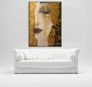 Hand-Painted Portrait <strong>Oil</strong> <strong>Painting</strong> Canvas Famous Artist's <strong>Reproduction</strong> of Lady Golden Tears for Living Room Decoration