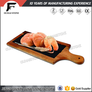 Personalizado Natural Negro Redondo Squaer Cheese Board <span class=keywords><strong>Sushi</strong></span> Steak pizarra piedra madera bistec platos para restaurante - Product Image 5