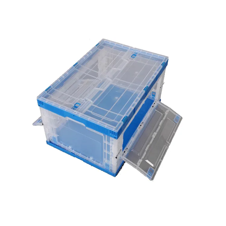 Stapelbare plastic clear storage vouwen ons algemene tool container doos krat containers bin met deksel