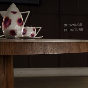 Bàn Ăn Gỗ Tròn Hiện Đại Với <span class=keywords><strong>6</strong></span> Ghế Dùng Cho Nhà Hàng Đồ Nội Thất Gia Đình Bàn Ăn Tròn Bệ 4 Chỗ Ngồi 1 Chiếc - Product Image 2