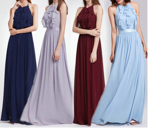 <span class=keywords><strong>Robe</strong></span> <span class=keywords><strong>longue</strong></span> à volants, sans manches, col licou, pour femme, tenue pour dame élégante, 2022 - Product Image 6