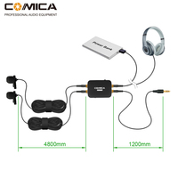 COMICA CVM-D03 Double-tête Détachable muti-fonctionnel Micro Cravate pour Gopro/Smartphone/Caméra avec Mono/Stéréo Commutateur