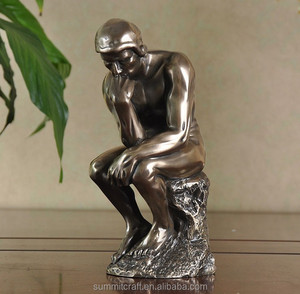 <span class=keywords><strong>Escultura</strong></span> <span class=keywords><strong>de</strong></span> resina <span class=keywords><strong>de</strong></span> bronce fundido en frío, thinker - Product Image 3