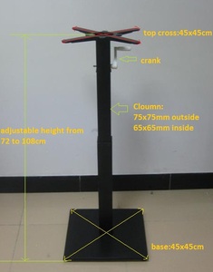 PATAS de la MESA de <span class=keywords><strong>BAR</strong></span> FUNCIONAL DISEÑOS MANIVELA ADJISTABLE BASE DE LA MESA - Product Image 2