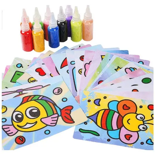 Kinderen Zand Schilderij Diy Tekening Speelgoed Zand Kunst Kit Set Kids Coloring Diy Ambachten Educatief Speelgoed Voor Kinderen