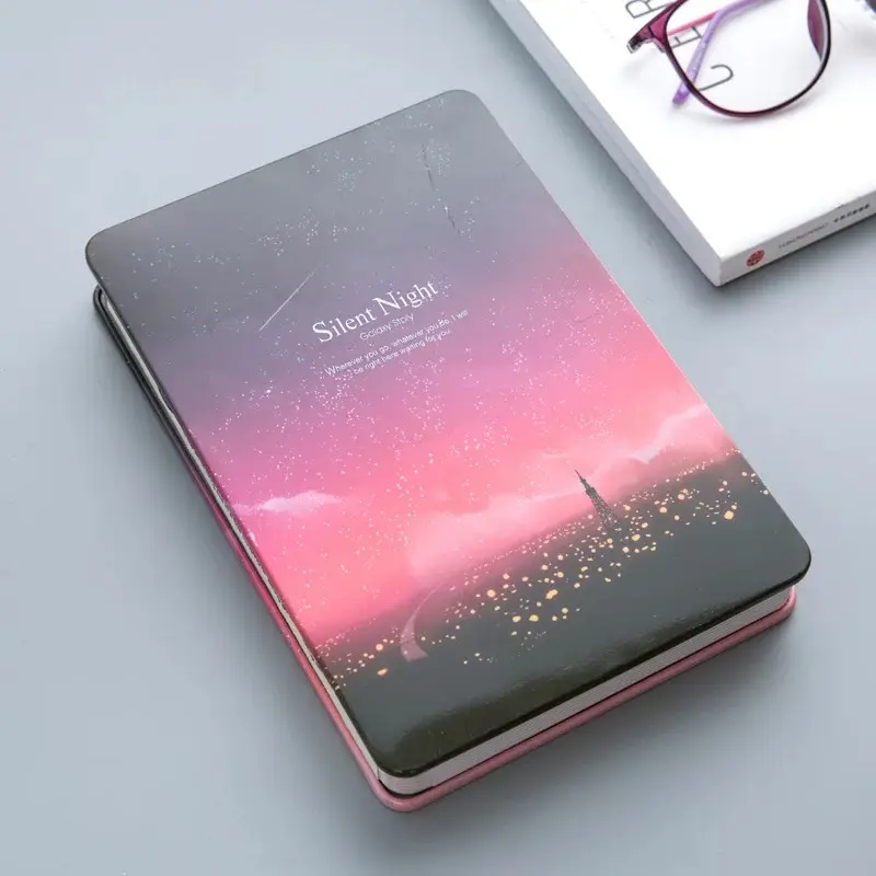New design metal cover céu estrelado colorido notebook caderno diário para a promoção personalizado