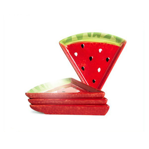 Fabriqué en Chine jolie conception de pastèque rouge En Céramique Assiettes - Product Image 1