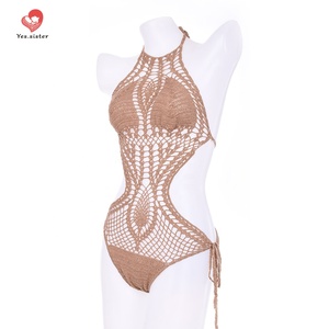 Costume da bagno intero da donna all'uncinetto maturo Sexy di alta qualità costume da bagno fatto a mano per donna - Product Image 2