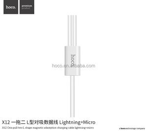 HoCo X12 un tirón dos L forma magnética adsorción Color <span class=keywords><strong>2</strong></span> en 1 <span class=keywords><strong>cable</strong></span> de carga con ltn + micro - Product Image 3
