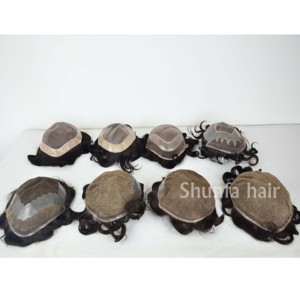 Natural 100% cabello humano <span class=keywords><strong>prótesis</strong></span> para los hombres - Product Image 4