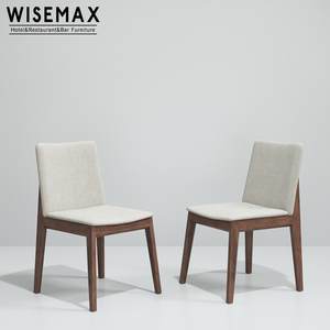 Sedia da Pranzo in Stile Francese WISEMAX FURNITURE, Design in Legno Massello con Gambe in Legno, Rivestimento in Tessuto per Ristorante e Caffetteria - Product Image 3