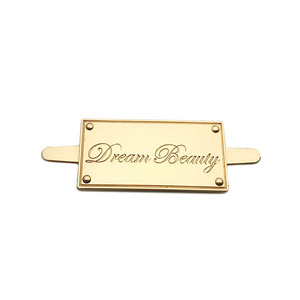 Wholesale Hot Selling Handmade Gold Color Custom Handbag Brand logo Metal <strong>Tags</strong> for <strong>Bag</strong> - Product Image 1