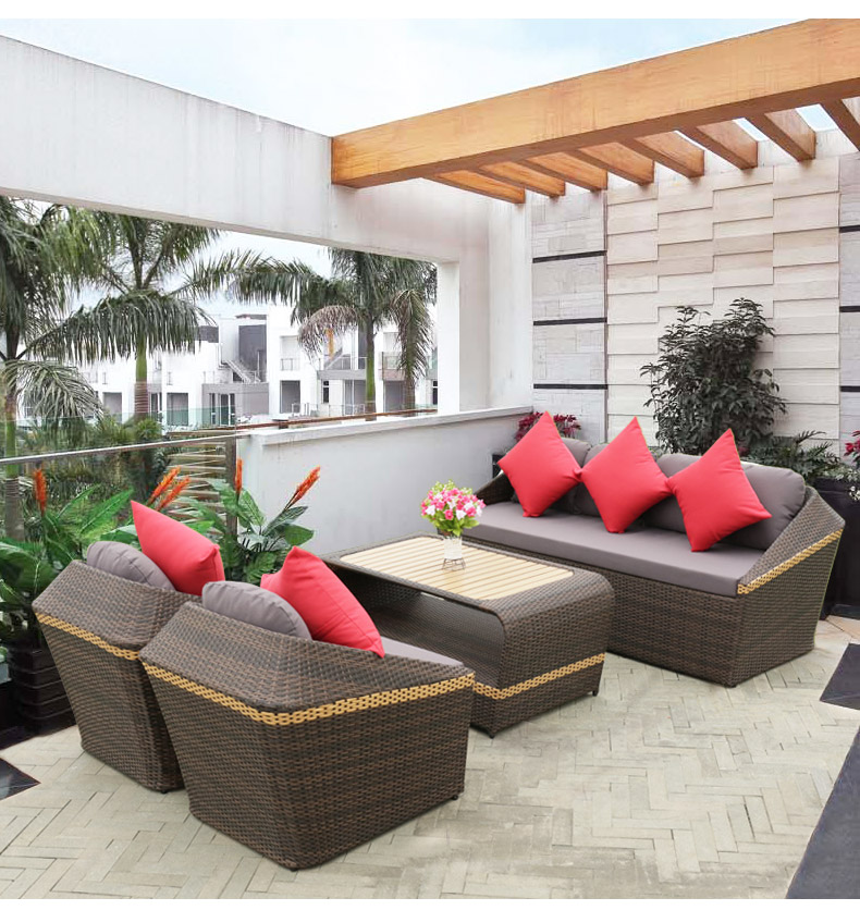 Trade assurance outdoor furniture big sectional multi-seat rattan sofa set