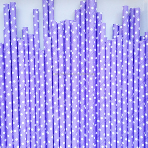 El punto de polca largo pajitas de beber de papel para decoracion fiesta de suministro - Product Image 1